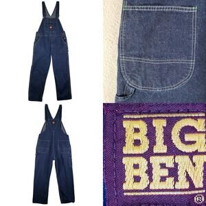 Vintage Big Ben Bib Overall Men's Size 40x30 Carpenter Blue Jean Work